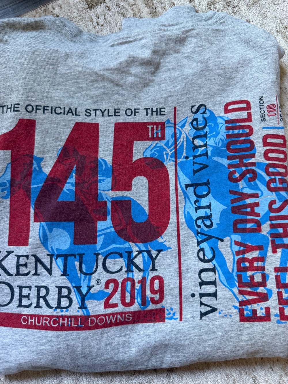 M - men’s Kentucky Derby 2019 Gray Graphic Tee - Vineyard Vines long sleeve